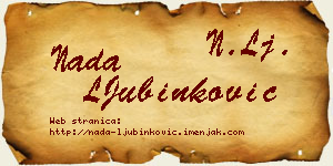 Nada LJubinković vizit kartica
